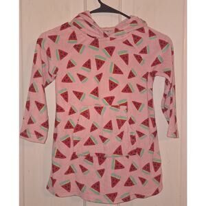 Hanna Andersson Girls Size 5 Watermelon Terry Hooded‎ Robe Swimcover Beach Pool